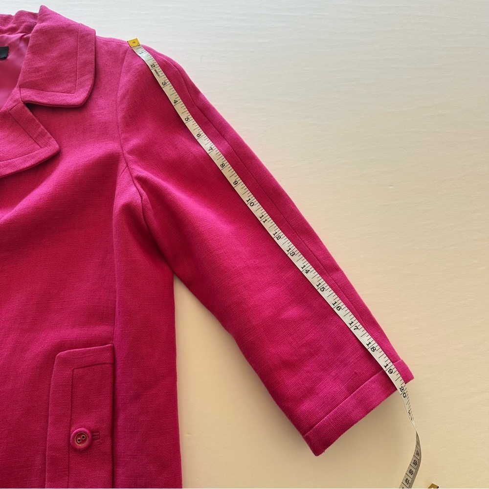 Talbots Linen Jacket Women's Size 14 Pink Jackie Fit 3-Button Lined Pockets - Picture 13 of 16